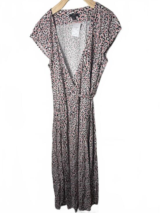 J. Crew Dresses & Skirts - J Crew Womens Size Small Pink Leopard Animal Print Wrap Dress Maxi Flowy Casual